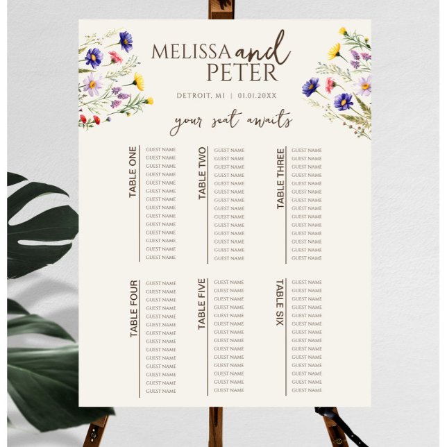  Wildflower Wedding Seating Chart (Creator Uploaded)
