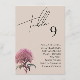 Wildflower Wedding Seating Chart Card