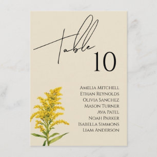 Wildflower Wedding Seating Chart Card