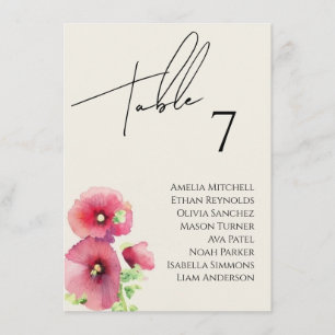 Wildflower Wedding Seating Chart Card