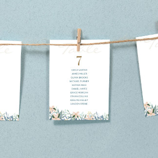 Wildflower Wedding Seating Chart Table Card