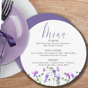 Wildflower Wedding Shower Purple Wildflower Menu