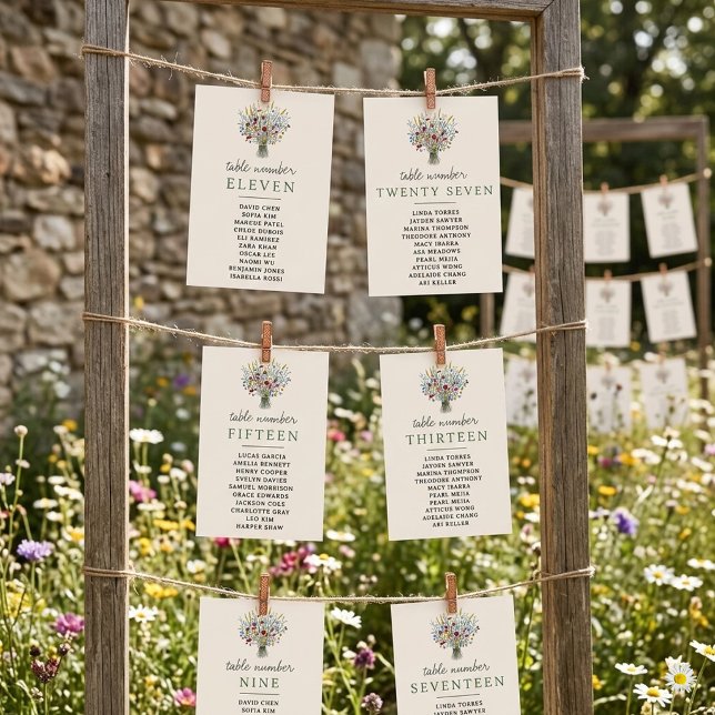 Wildflower Wedding Suite Individual Seating Chart Invitation (Creator Uploaded)