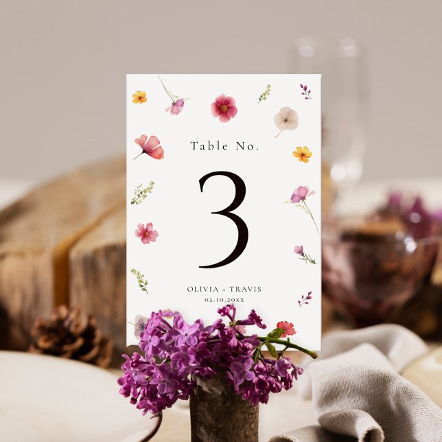 Wildflower Wedding Table Number (Creator Uploaded)