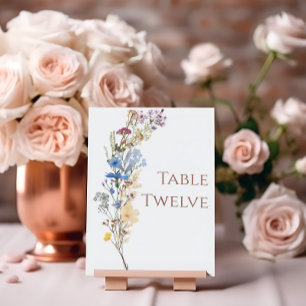 Wildflower Wedding Table Number
