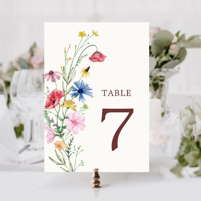 Wildflower Wedding Table Number (Creator Uploaded)