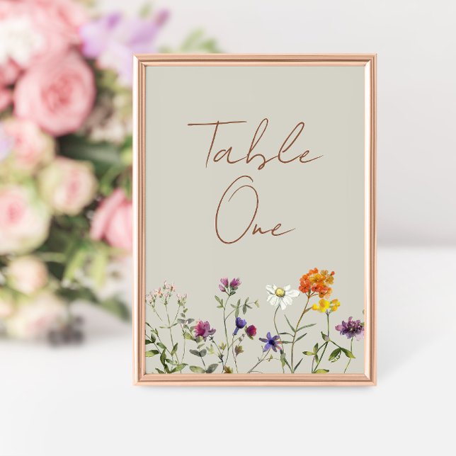 Wildflower Wedding Table Number (Creator Uploaded)