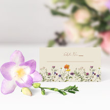 Wildflower Wedding Table Number