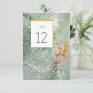 Wildflower Wedding Texture Table No. Gold ID95 Invitation