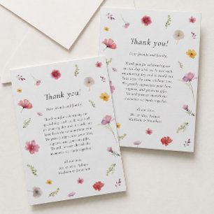 Wildflower Wedding Thank You Card