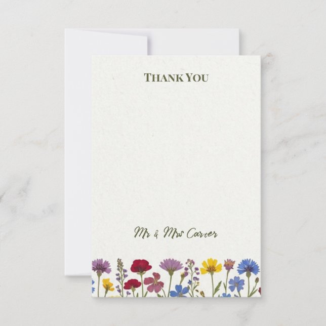 Wildflower Wedding Thank You Card (Front)
