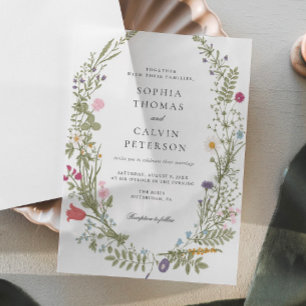 Wildflower Wedding Vellum Invitations