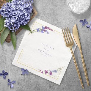 Wildflower Wedding Watercolor Names Peri ID954 Napkin