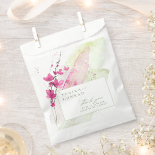 Wildflower Wedding Watercolor Thank You Fsia ID954 Favour Bags