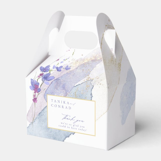 Wildflower Wedding Watercolor Thank You Peri ID954 Favour Box (Front Side)
