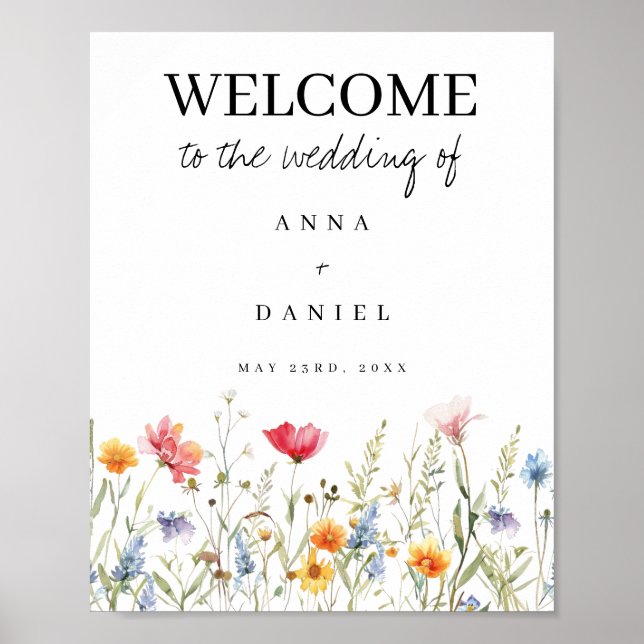 Wildflower Wedding Welcome Poster (Front)