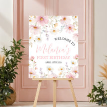 Wildflower Welcome Sign 16x20 1st Birthday