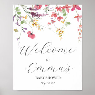 Wildflower welcome sign, wildflower poster