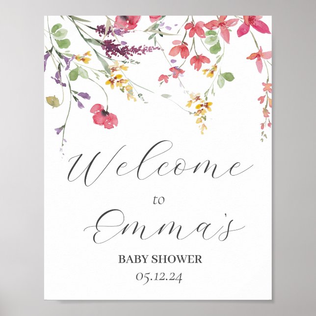 Wildflower welcome sign, wildflower poster (Front)