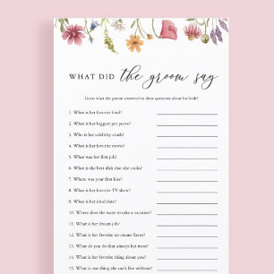 Wildflower What Did The Groom Say Bridal Game