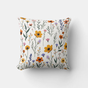 Wildflower Whimsy – Soft Meadow Pattern Cushion