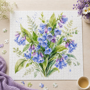Wildflower Whisper Virginia Bluebells Jigsaw Puzzle