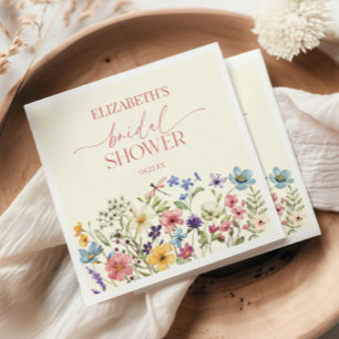 Wildflower Wild Flower Floral Bridal Shower Napkin