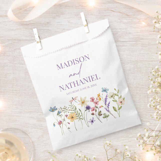Wildflower Wild Flower Floral Garden Wedding Favour Bags (Clipped)