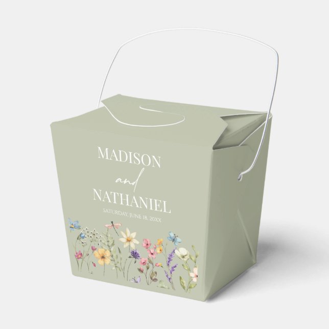 Wildflower Wild Flower Floral Garden Wedding Favour Box (Front Side)
