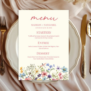Wildflower Wild Flower Floral Garden Wedding Food Menu