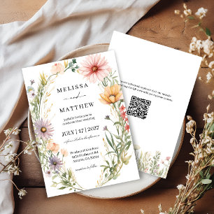 Wildflower Wild Flower Floral Garden Wedding Invit Invitation