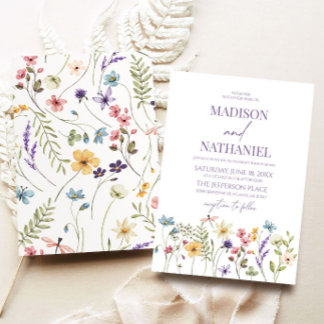 Wildflower Wild Flower Floral Garden Wedding Invitation