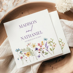 Wildflower Wild Flower Floral Garden Wedding Napkin