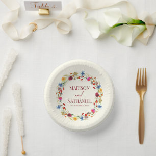 Wildflower Wild Flower Floral Garden Wedding Paper Plate