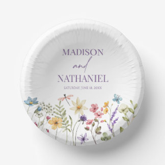 Wildflower Wild Flower Floral Garden Wedding Paper Plate