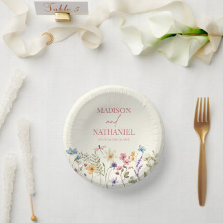 Wildflower Wild Flower Floral Garden Wedding Paper Plate