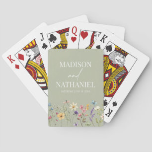 Wildflower Wild Flower Floral Garden Wedding Playing Cards