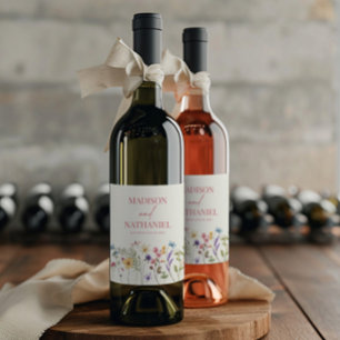 Wildflower Wild Flower Floral Garden Wedding Wine Label