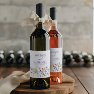 Wildflower Wild Flower Floral Garden Wedding Wine Label
