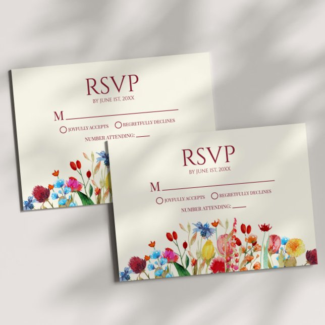 Wildflower Wild Flower Floral Wedding RSVP Card (Creator Uploaded)