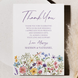 Wildflower Wild Flowers Floral Elegant Garden  Thank You Card