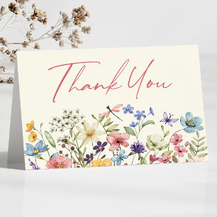Wildflower Wild Flowers Floral Garden Baby Shower Thank You Card