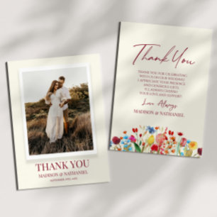 Wildflower Wild Flowers Floral Garden Custom Photo Thank You Card