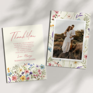 Wildflower Wild Flowers Floral Garden Custom Photo Thank You Card