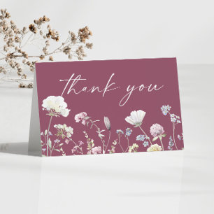Wildflower Wild Flowers Floral Garden Thank You Card