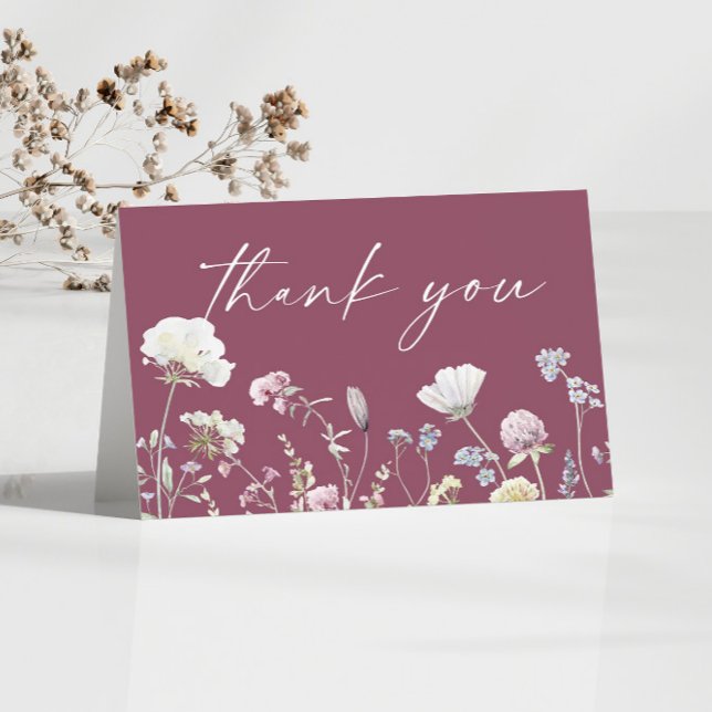 Wildflower Wild Flowers Floral Garden Thank You Card (Creator Uploaded)