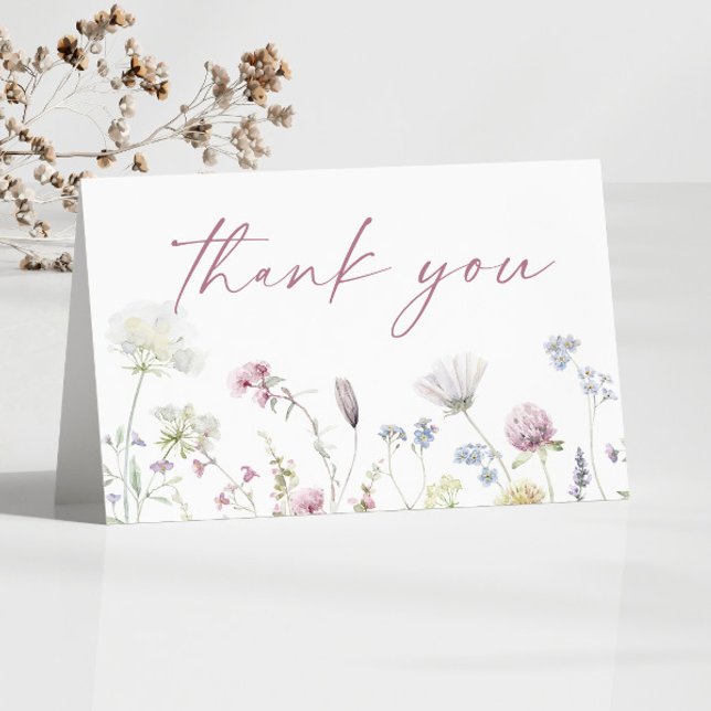 Wildflower Wild Flowers Floral Garden Thank You Card (Creator Uploaded)