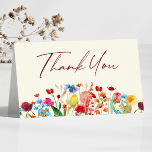 Wildflower Wild Flowers Floral Garden Thank You Card