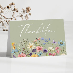 Wildflower Wild Flowers Floral Garden Thank You Card
