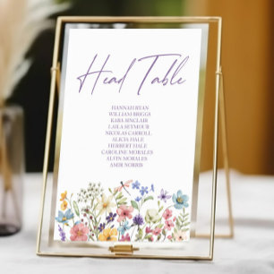 Wildflower Wild Flowers Floral Garden Wedding Head Table Number